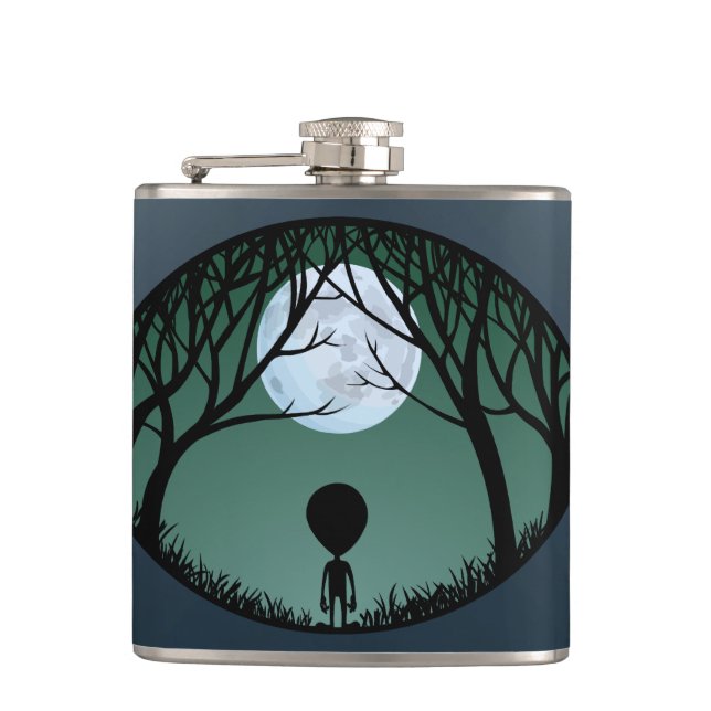 Alien Flask Alien Grey Drink Flasks Personalize (Front)