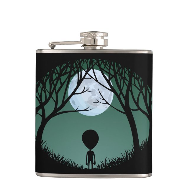 Alien Flask Alien Grey Drink Flasks Personalize (Front)