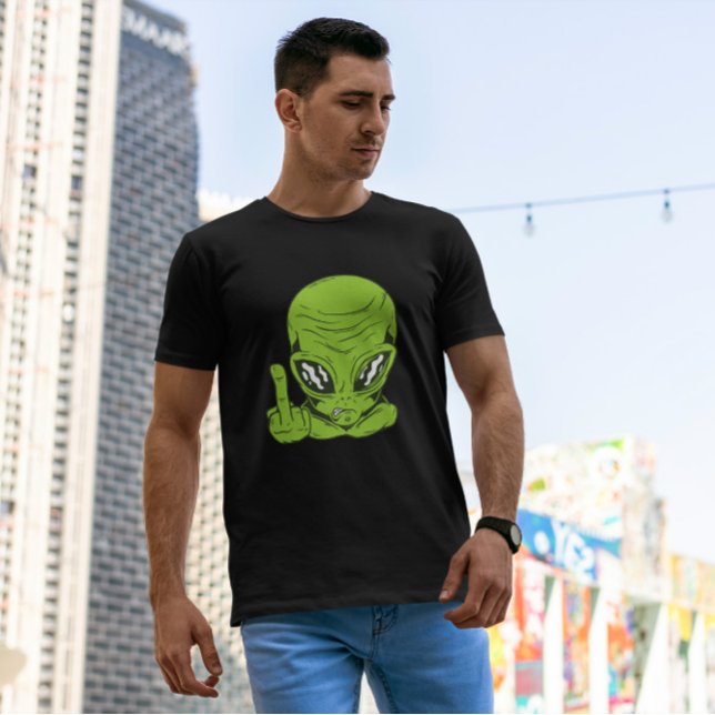 Alien Flip Off   T-Shirt (Creator Uploaded)
