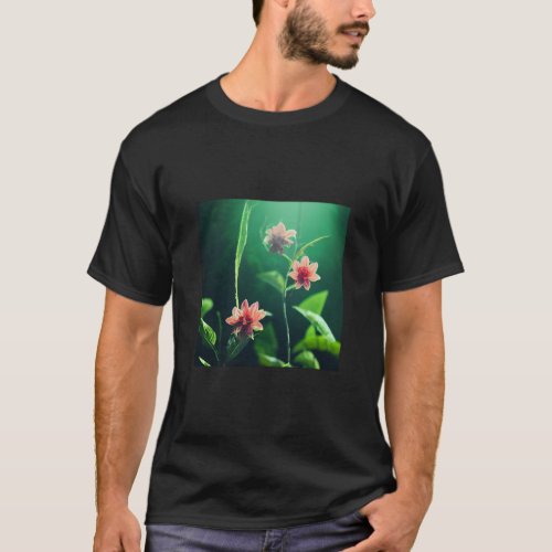 Alien Flowers Basic Dark  T_Shirt