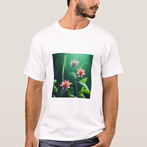 Alien Flowers Mens Basic  T_Shirt