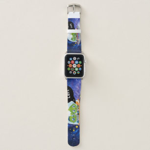 alien flying space ship ufo disc black worm hole apple watch band