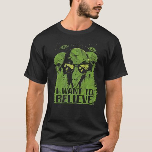 Alien  For Adults Spacecraft Ufo Green Area 51 T_Shirt