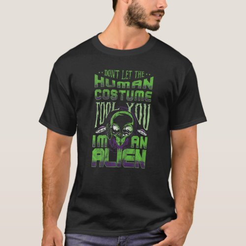 Alien  For Men Area 51 Space Head Green Ufo T_Shirt