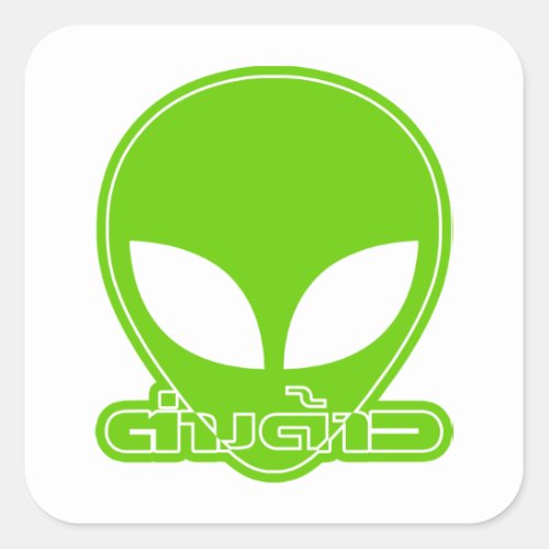 Alien Foreigner Tang Dao  Thai Language Script Square Sticker