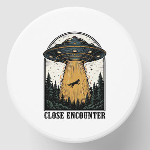 Alien Forest Abduction Vintage UFO Engraving Mini Candle Favors