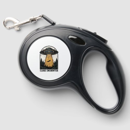 Alien Forest Abduction Vintage UFO Engraving Retractable Pet Leash