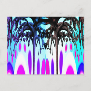 Alien forest art postcard