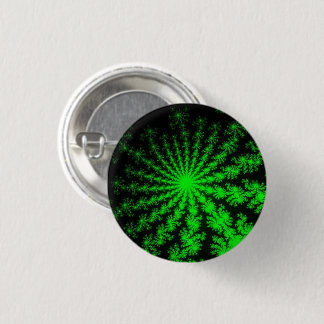 Alien Fractal Burst Pinback Button