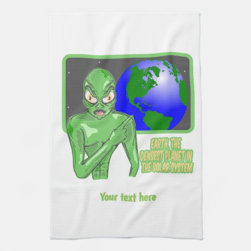 Alien Funny Earth Review Kitchen Towel