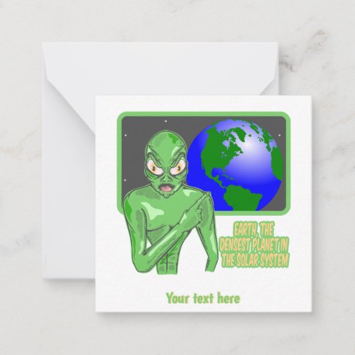 Alien Funny Earth Review Note Card