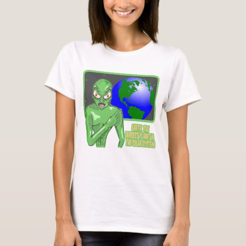 Alien Funny Earth Review T_Shirt