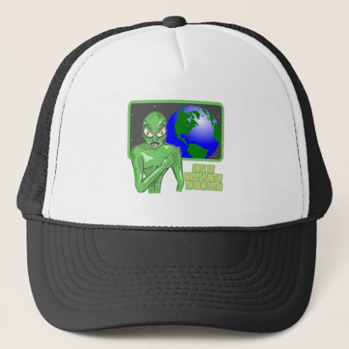 Alien Funny Earth Review Trucker Hat