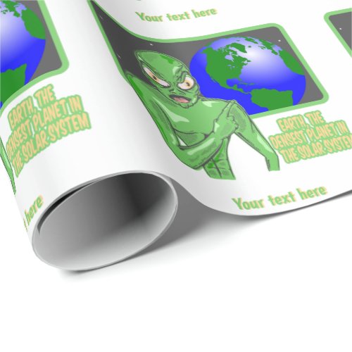 Alien Funny Earth Review Wrapping Paper
