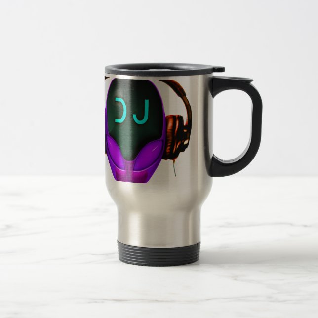 Alien Futuristic DJ thermo MUG (violet eyes) (Right)