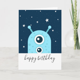 Alien Galaxy Astronaut Outer Space Birthday Boy Card