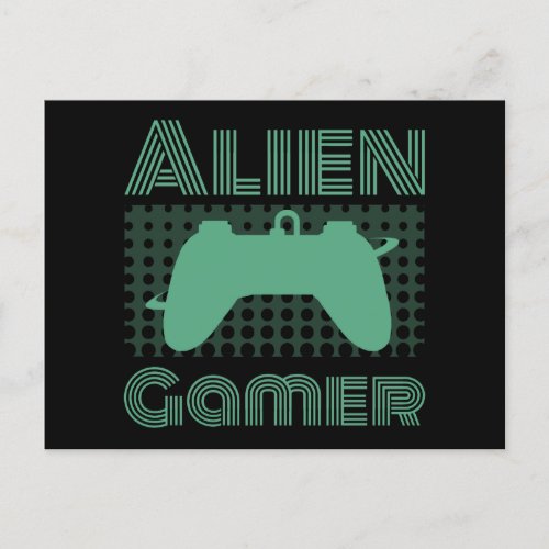 Alien Gamer Postcard