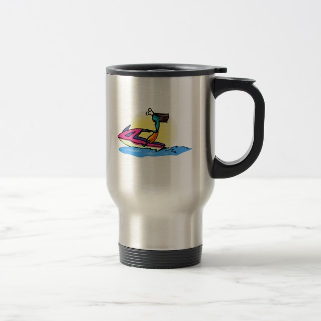 Alien Girl on JetSki Travel Mug (Right)
