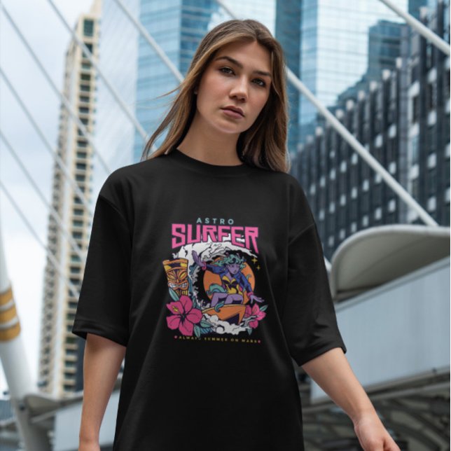 Alien Girl Surfing   T-Shirt (Creator Uploaded)