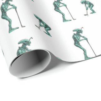 Alien Golf Wrapping Paper