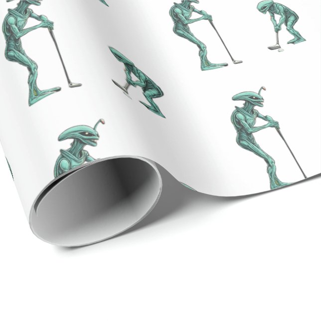 Alien Golf Wrapping Paper (Roll Corner)