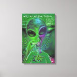 ALIEN GRAFFITI CANVAS TAKE ME TO YOUR DEALER RETRO