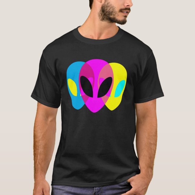 Alien Gray CMYK Tryptic T-Shirt (Front)