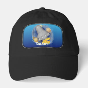 Alien gray rocketship hat