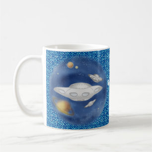 Alien Gray Spaceship Coffee Mug