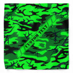 Alien Green Camo Bandana w/ Custom Text