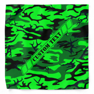 Alien Green Camo Bandana w/ Custom Text