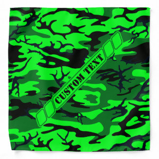 Alien Green Camo Bandana w/ Custom Text