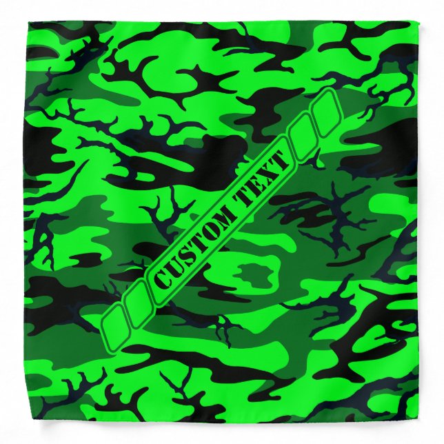 Alien Green Camo Bandana w/ Custom Text (Front)