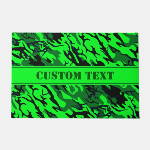 Alien Green Camo Doormat with Custom Lettering