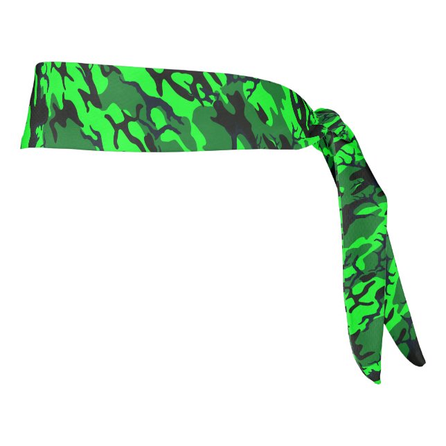 Alien Green Camo Head Wrap Tie Headband (Rotate 90)