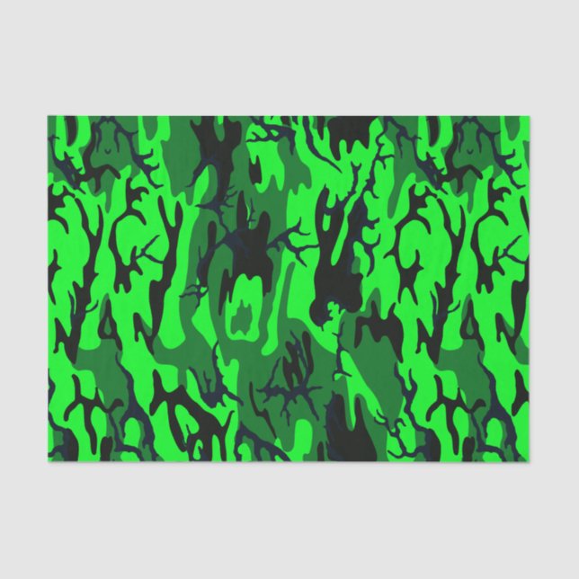 Alien Green Camo Tissue Paper (Front)