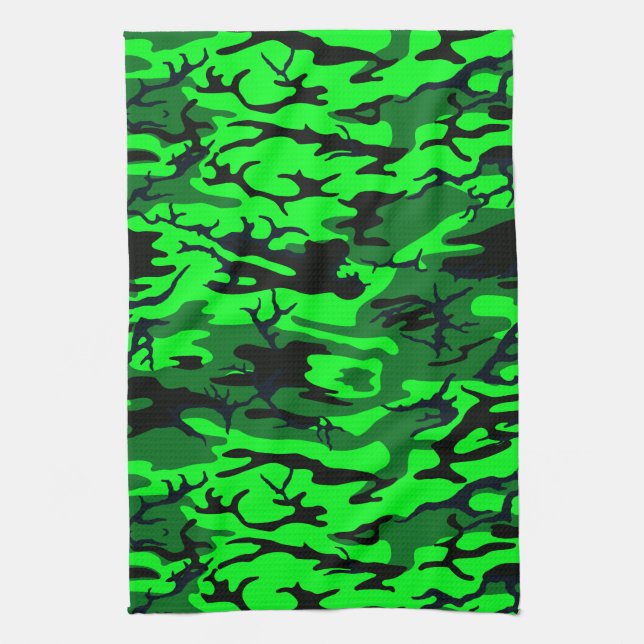 Alien Green Camo Towel (Vertical)