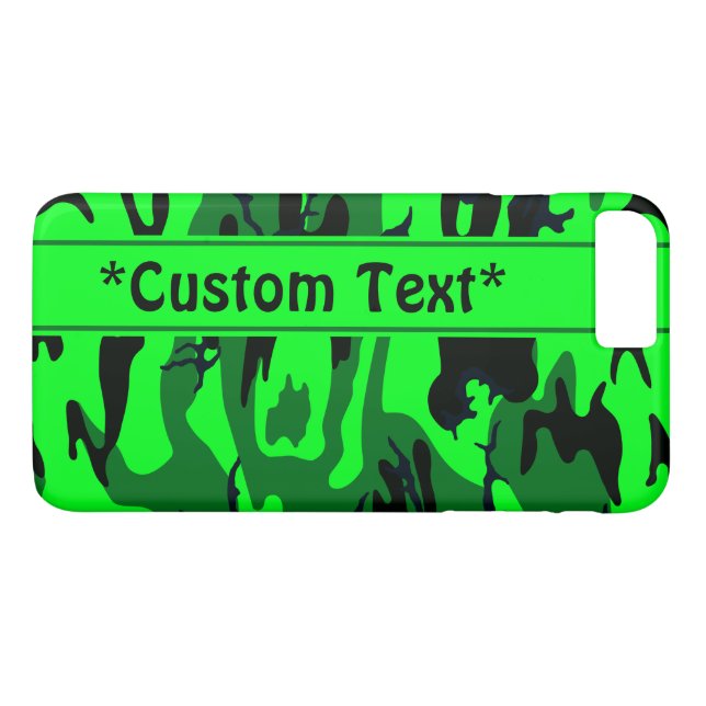 Alien Green Camo w/ Custom Text Case-Mate iPhone Case (Back (Horizontal))