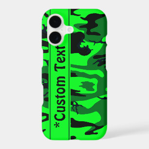 Alien Green Camo w/ Custom Text iPhone 17 Case