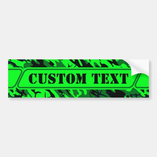 Alien Green Camouflage Bumper Sticker