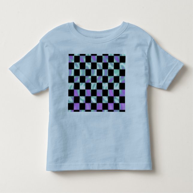 Alien Green Checker Pattern Toddler's Shirt (Front)
