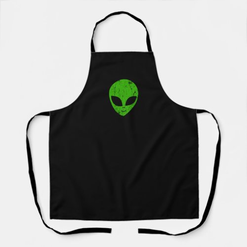 alien green head ufo science fiction extraterrestr apron