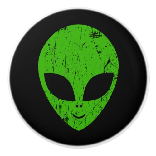 alien green head ufo science fiction extraterrestr ceramic knob