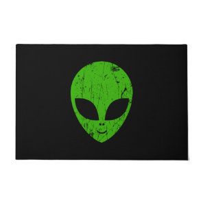 alien green head ufo science fiction extraterrestr doormat