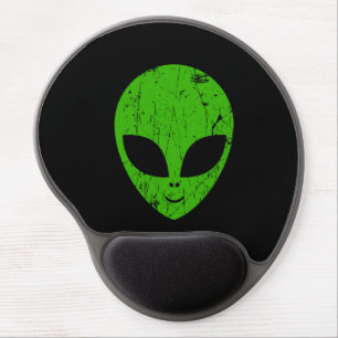 alien green head ufo science fiction extraterrestr gel mouse pad