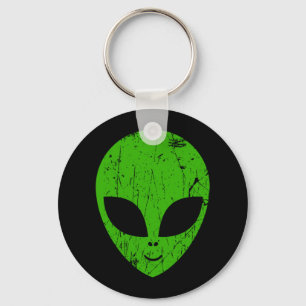 alien green head ufo science fiction extraterrestr keychain