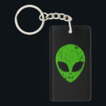 alien green head ufo science fiction extraterrestr keychain<br><div class="desc">alien green head ufo science fiction extraterrestrial grunge smile face</div>