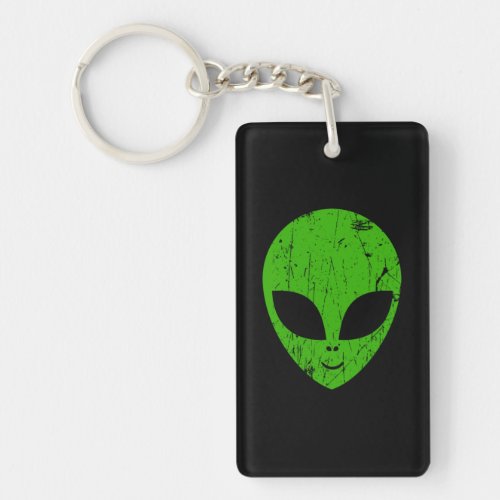 alien green head ufo science fiction extraterrestr keychain