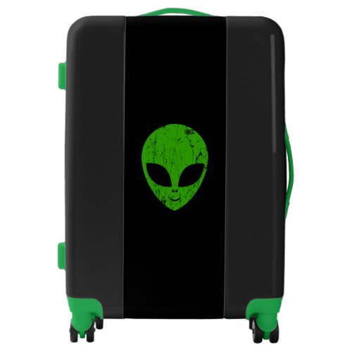 alien green head ufo science fiction extraterrestr luggage