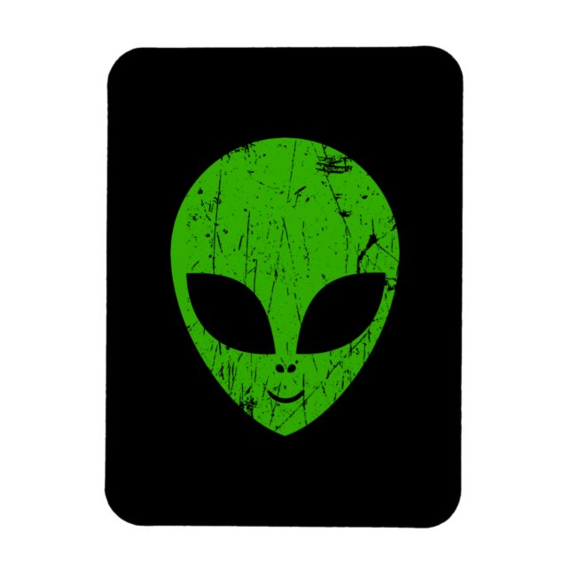 alien green head ufo science fiction extraterrestr magnet (Vertical)
